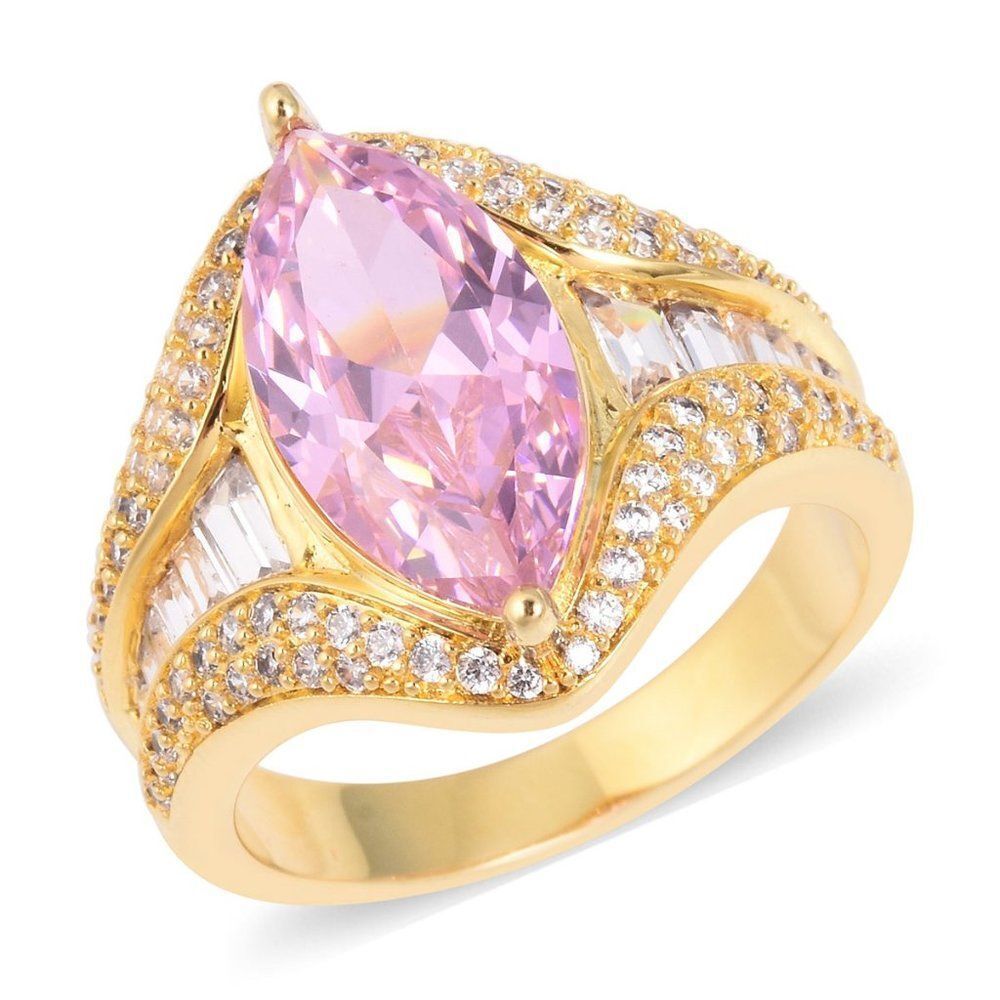 Ring Simulated Pink and White Diamond Size 10